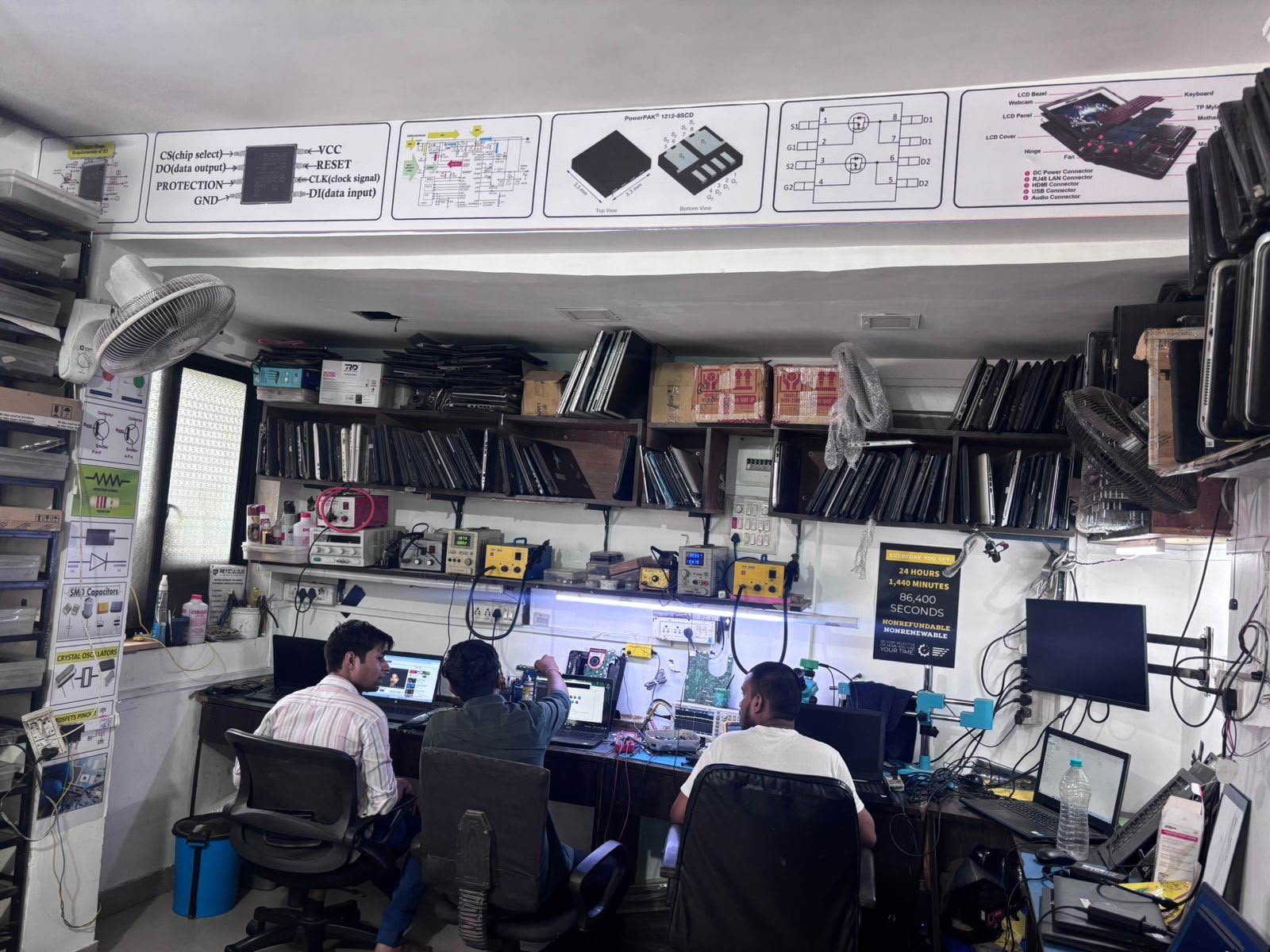 Lab students at workstations